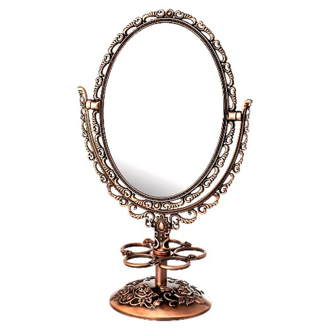 古典雕花橢圓桌鏡